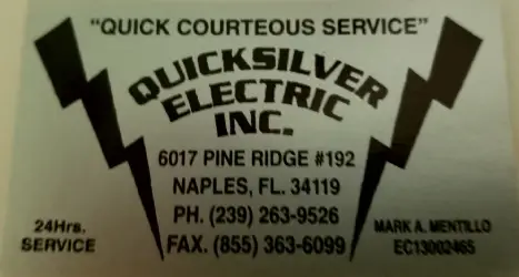 Quicksilver Electric Inc. - Business Card Quicksilver Electric Inc. - Business Card